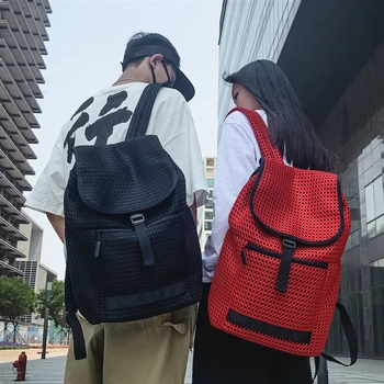

brand 2019 New Backpack men hollow light simple junior high school high school students fashion canvas backpack
