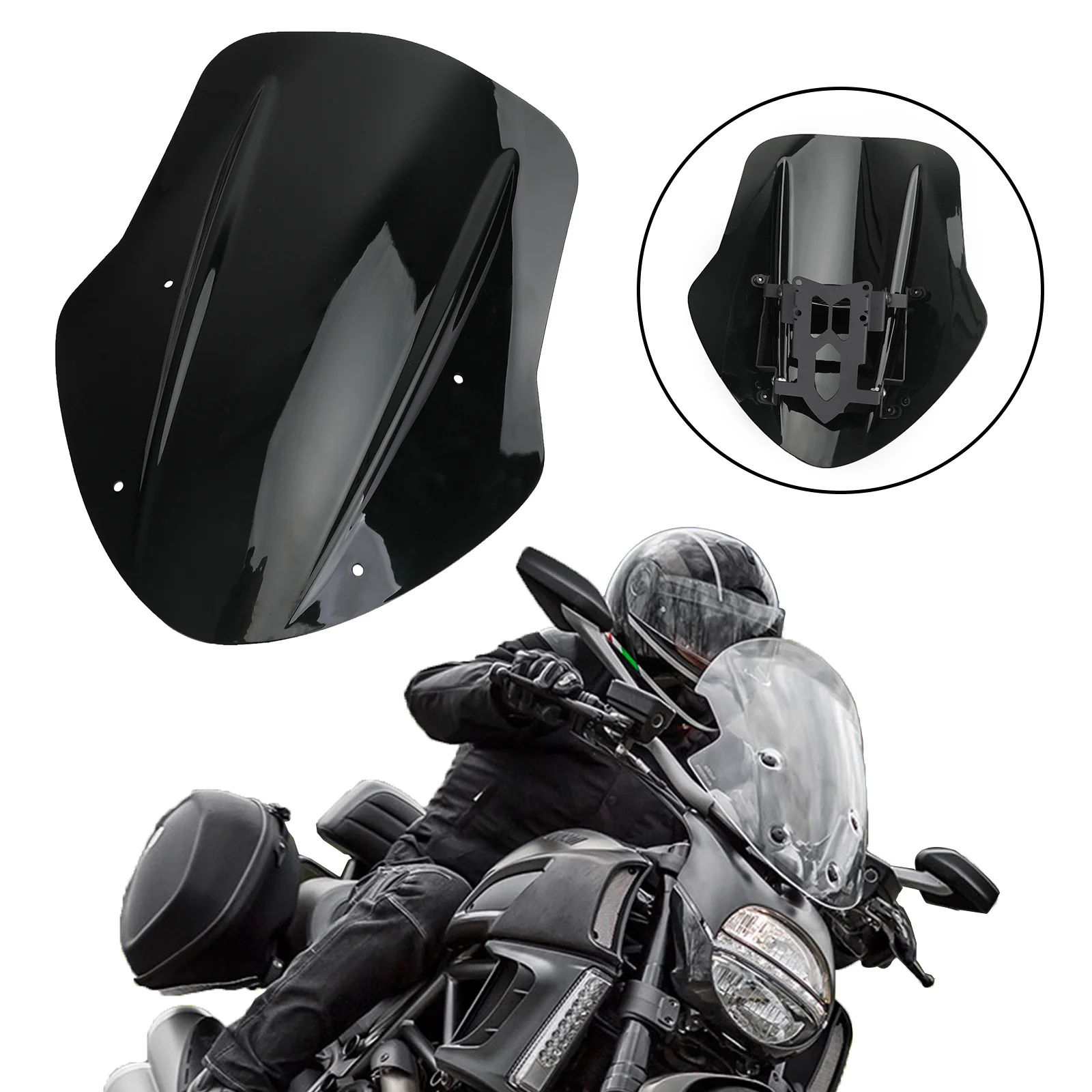 Artudatech ABS пластик лобовое стекло мотоцикла ветровое стекло для Ducati Diavel- ветровое стекло ветрового стекла защита от ветра запчасти