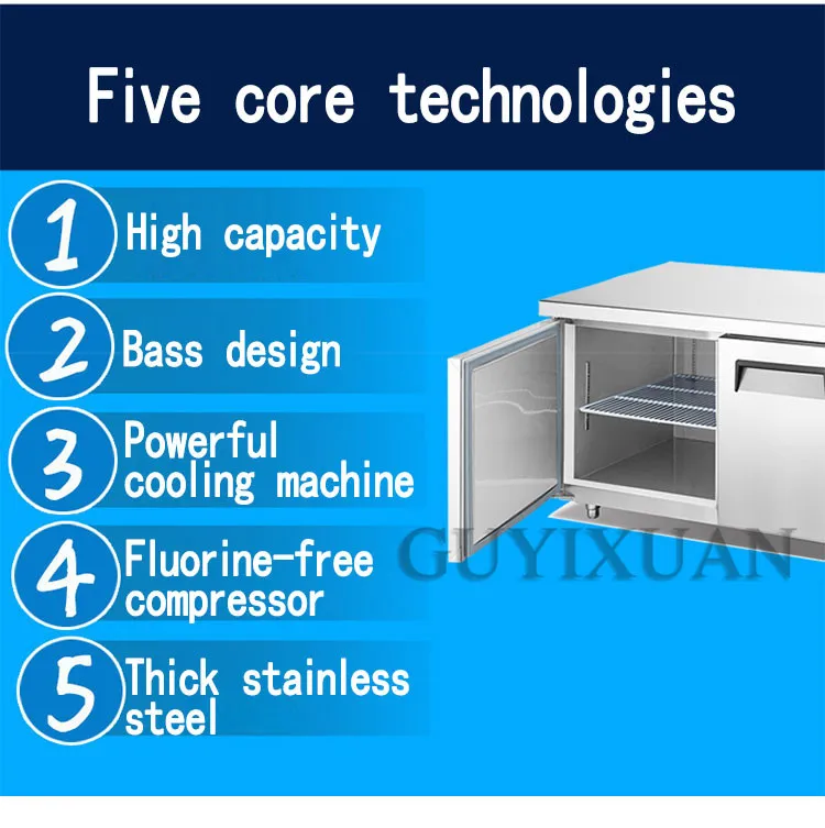 220 В коммерческий холодильник большой емкости горизонтальный морозильник десертный магазин чай магазин консоль свежий шкаф 1800 Вт