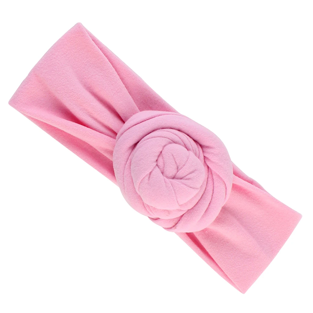 Pink Повязка на голову тюрбан завязанный, повязки для волос для новорожденных и детей - Цвет: Pink