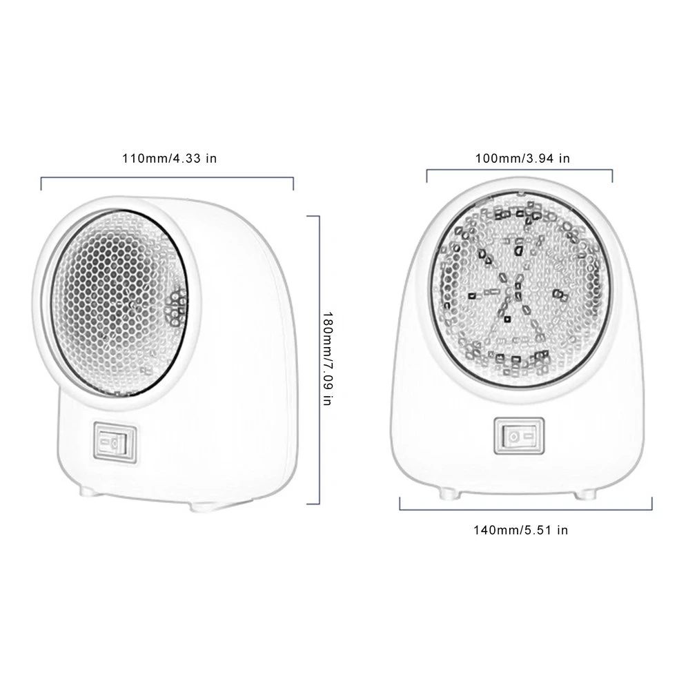 Chauffage d'appoint en céramique portable FTC électrique 220 V 500 W Mini ventilateur de bureau pour l'hiver chaud Appareil ménager forcé Gratuit_voghion.com