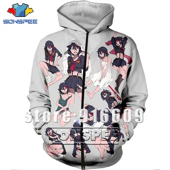 

Funny 3D Print Unisex Anime Kill la Kill Jacket Hip Hop Sweatshirt Ball Homme Harajuku Zipper Shirt Hoodies Fashion Rock Hoodie