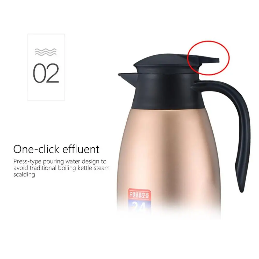 

Stainless Steel Coffee Pot Vacuum Double Insulation Pot European Style Home Hotel Kettle Sealing Cap