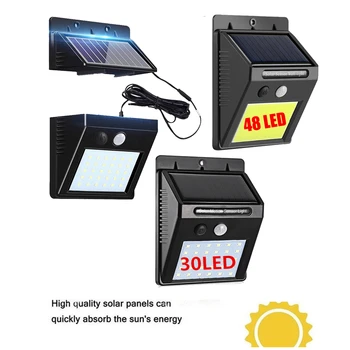 

Generation 48/30 LED Solar Power Energy PIR Infrared Motion Sensor Garden Security Lamp Outdoor Light for for Garden Décor integ