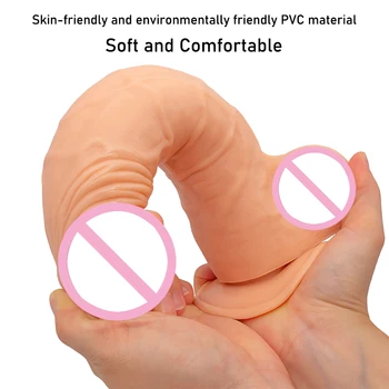 25.5CM*6CM Oversized Realistic Dildos Soft Skin Feeling Huge Penis Erotic Thick Phallus Big Dick Sex Toys for Women Masturbation 3