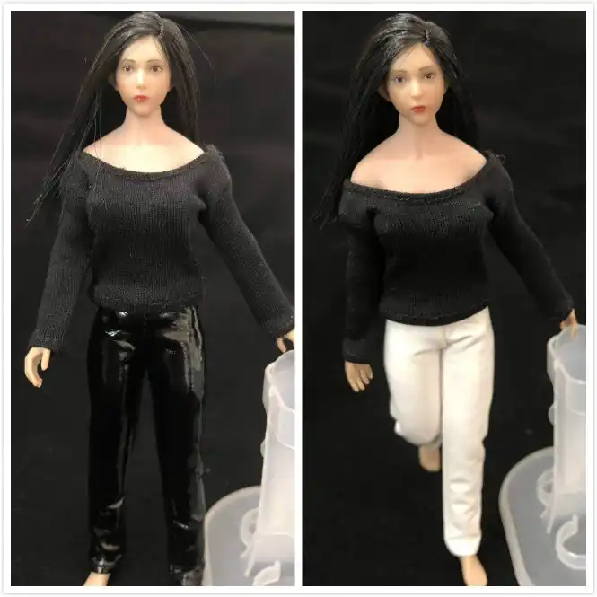 1 12 Scale Female Figures Clothes Leather Black Tights Trousers For 6 Inches Tbleague Action Figures Action Figures Aliexpress