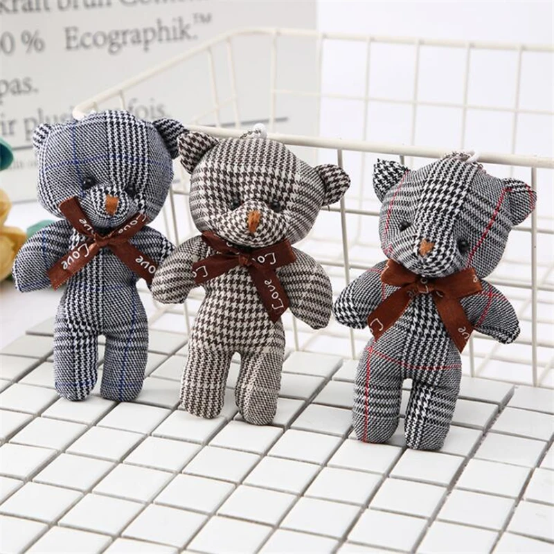 50pieces Mixed 50 шт./лот, 13 см, маленькие мишки в полоску, плюшевые игрушки с цепочкой, подарок для праздника, свадьбы, компании - Цвет: 50pieces Mixed