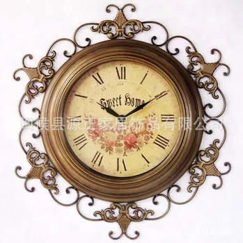

Large Creative Wall Clock Modern Design Wrought Iron Wall Clock Retro European Style Garden Antique Quiet Watch Home Decor DD6WC
