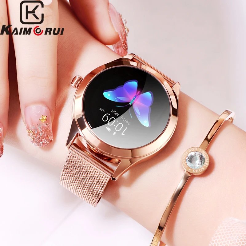 Cena Bluetooth inteligentny zegarek pulsometr kobiety Ip68 inteligentna bransoletka fitness wodoodporny nierdzewny smartwatch dla androida IOS