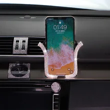 Универсальный автомобильный держатель для телефона с Bing Кристалл Стразы держатель на вентиляционное отверстие автомобиля клип держатель сотового телефона для iPhone samsung автомобильный держатель