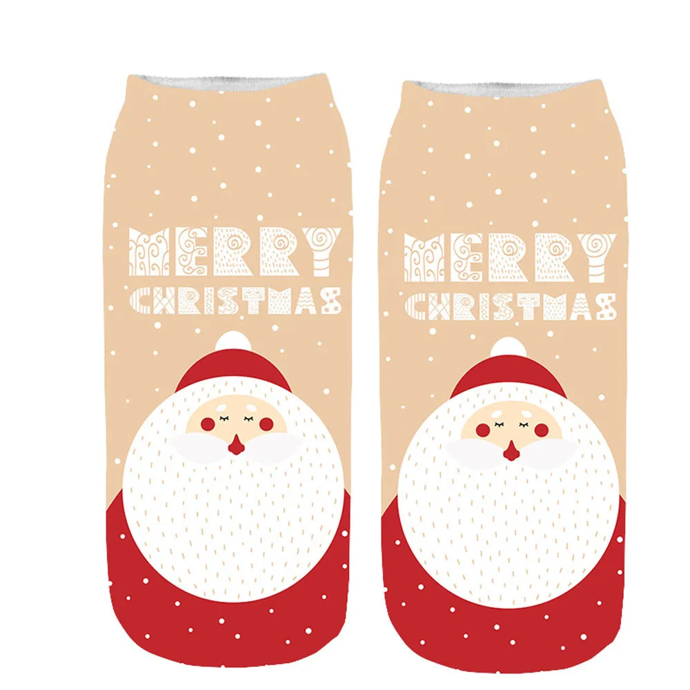 Модные зимние носки женские удобные модные унисекс рождественские Веселая 3D-печать повседневные носки милые укороченные носки Y806