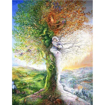 

Diamond Painting Full drill colorful tree 4 seasons Mosaic DIY Diamond Painting Cross Stitch Embroidery Home Decoration L1380