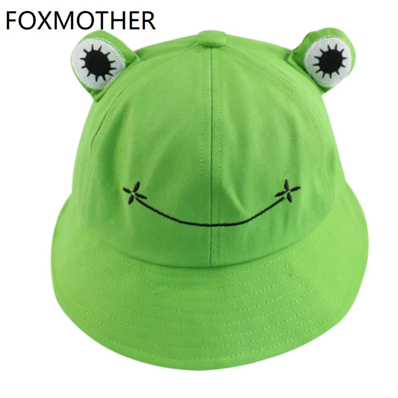 FOXMOTHER новая симпатичная зеленая черная лягушка принт Рыбацкая Панама Кепка Боб шапка летняя мультяшная ведро шляпа для женщин|Женские кепки летнии| | АлиЭкспресс