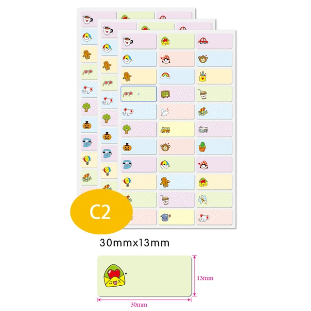 Custom Name Sticker Customize Stickers Waterproof Personalized Labels Children School Stationery Variety Patterns Animal Boy Tag 120pcs  30x13mm
