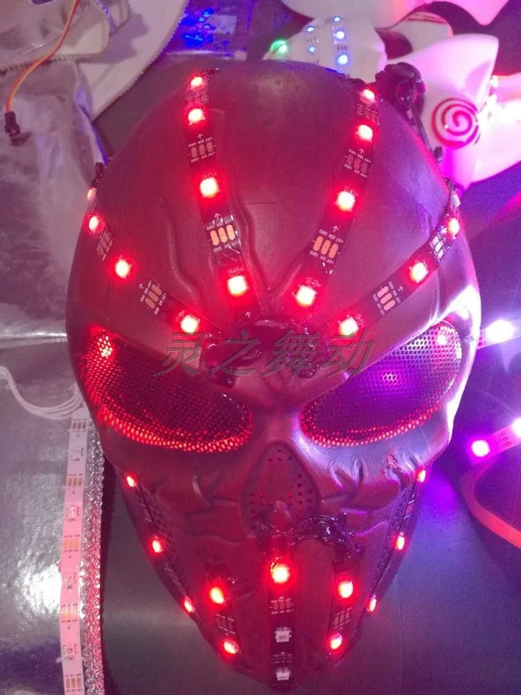 Красная лазерная маска световой светильник на Laserman Хэллоуин маски для лазерных
