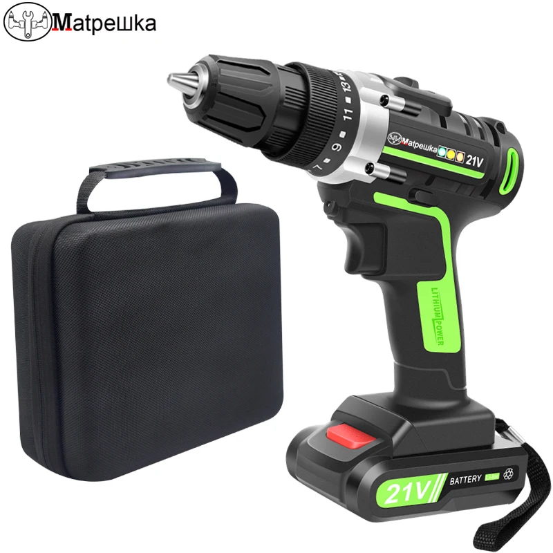 Najtaniej Wysokiej jakości 21V elektronarzędzia Home bezprzewodowy wkrętak elektryczny wielofunkcyjny akumulator Mini wiertarka elektryczna 2 baterie + prezent