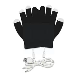 Winter Fashion Thick Knitted Electric Heating Gloves Usb Screen Women Gloves Warm Heated Powered Christmas Gift R3z9