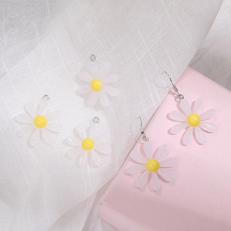 Transparent Sun Chrysanthemum Handmade DIY Ear Stud Material Homemade Earrings Pendant Rings Parts Female | Украшения и