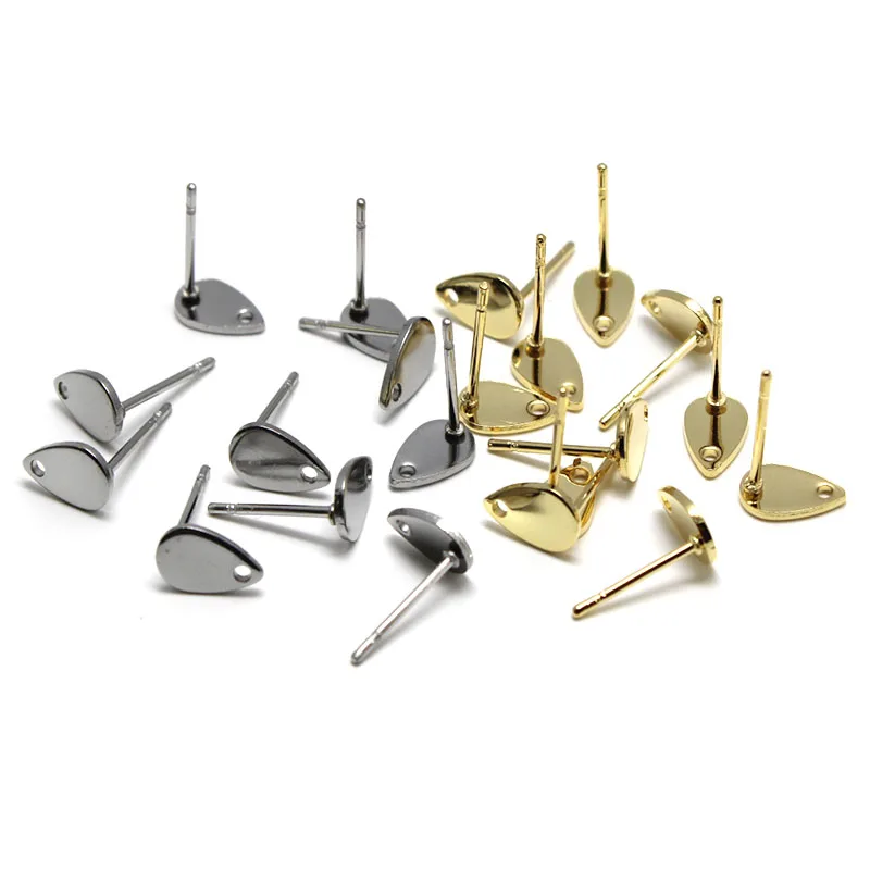 30 Stück Edelstahl-Ohrstecker-Basen, hypoallergene Ohrstecker-Verbinder für DIY-Hängeohrringe und Schmuckherstellungszubehör