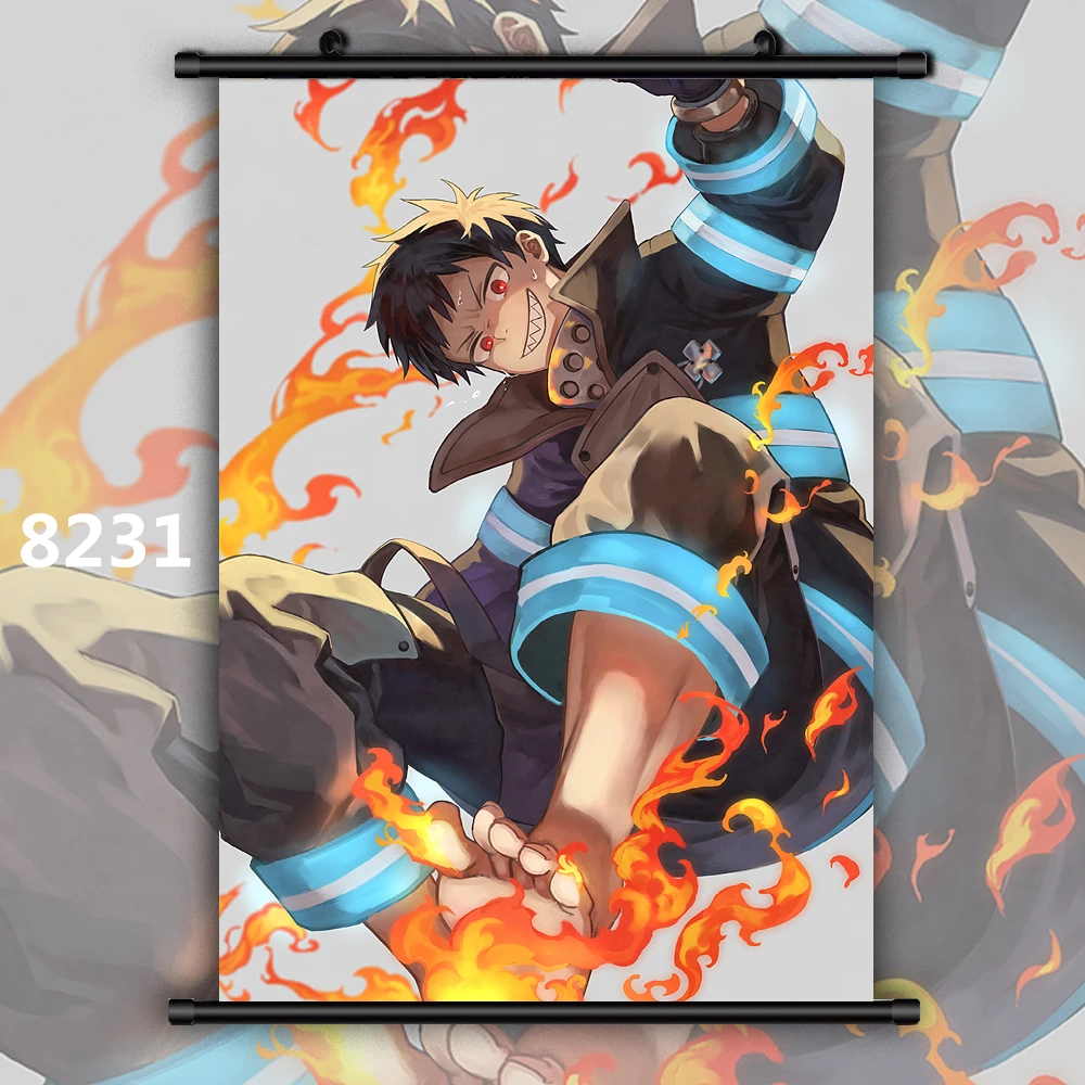 8231 Enen no Shouboutai Fire Force Kusakabe Shinra Benimaru Shinmon Аниме Манга плакат в рулоне - Цвет: 8231
