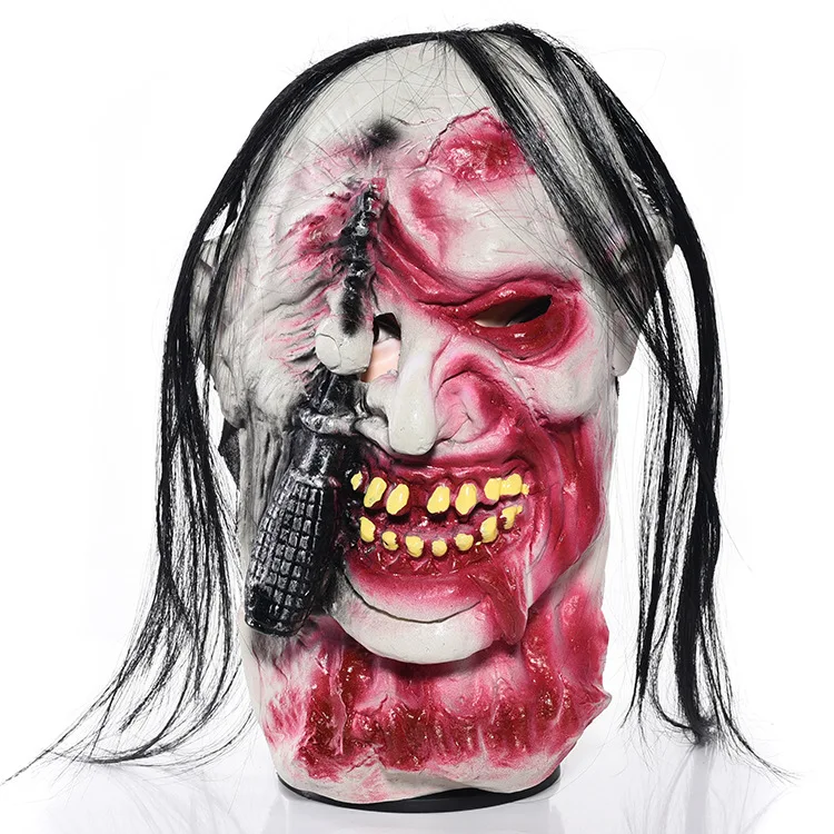 Halloween Makeup Dance Mask Horror Grimace Latex Head Band Whole Person Zombie Demon Mask