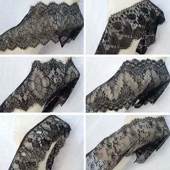 

3Yard/Pcs Eyelash White and Black Lace Trim Mesh Lace Ribbon Decoration Crafts Sewing Lace For Wedding Making Decoration