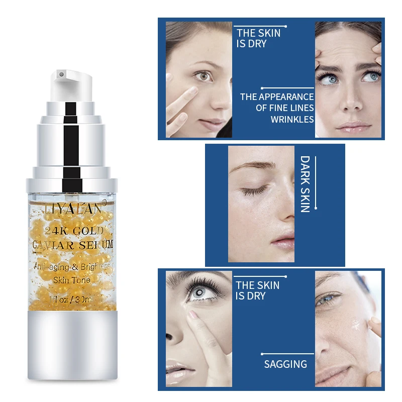 

VIBRANT GLAMOUR Hyaluronic Acid Face Serum Anti-Aging Shrink Pore Whitening Moisturizing Essence Face Cream Dry Skin Care 30ml