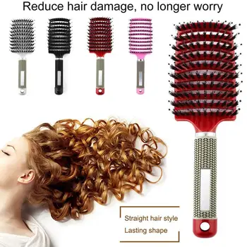 

5 Colors Massage Comb Soft Bristle Hair Hairbrush Wet Straight Curly Hair Comb Salon Hairdressing Styling Tools