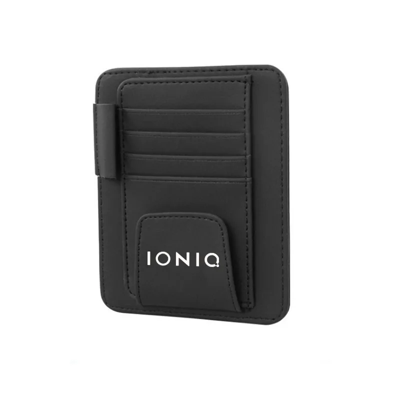 Sun Visor Multifunction PU Leather Car Card Package Holder Glasses Holder Pen Organizer Auto Accessories for Hyundai Ioniq