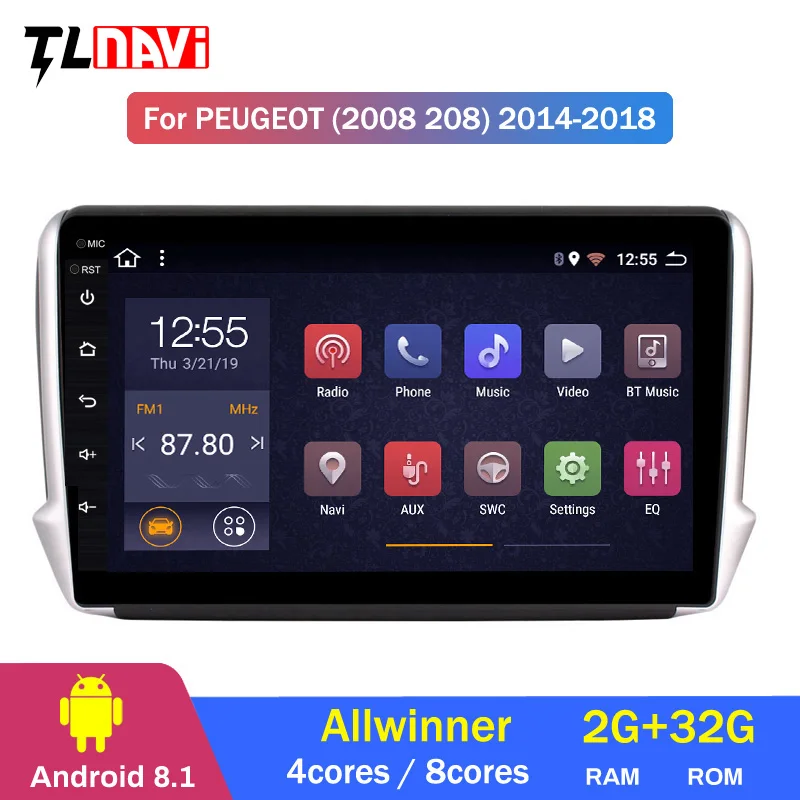 

2G RAM 32G ROM 10.1 inch Android 8.1 Car GPS Multimedia For Peugeot 2008 208 series 2014-2018 Navigation Player