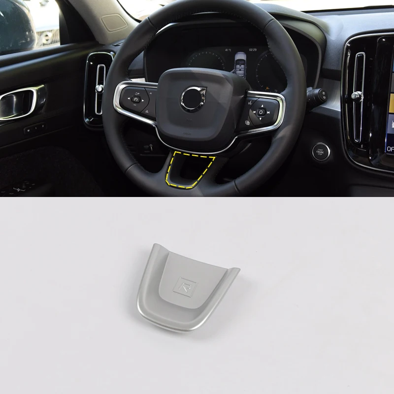 

Fit For Volvo XC40 2018 2019 2020 Car Styling ABS Car Steering Wheel Center Decor Cover Trim 1pcs Auto Accessories