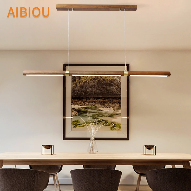 AIBIOU современный светодиодный подвесной светильник s для столовой деревянный шнур подвесной светильник офисный подвесной свет бар подвесной светильник ing светильники