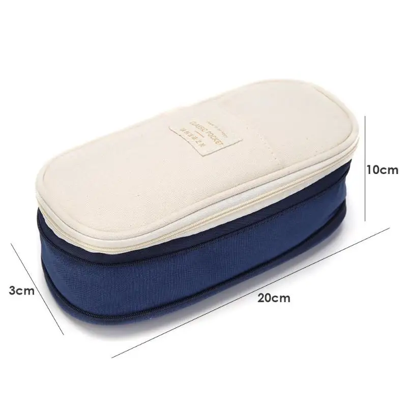Пенал из ткани вместительный Многофункциональный Многоцветный двойной канцелярские принадлежности на молнии женский макияж мешок стол органайзер