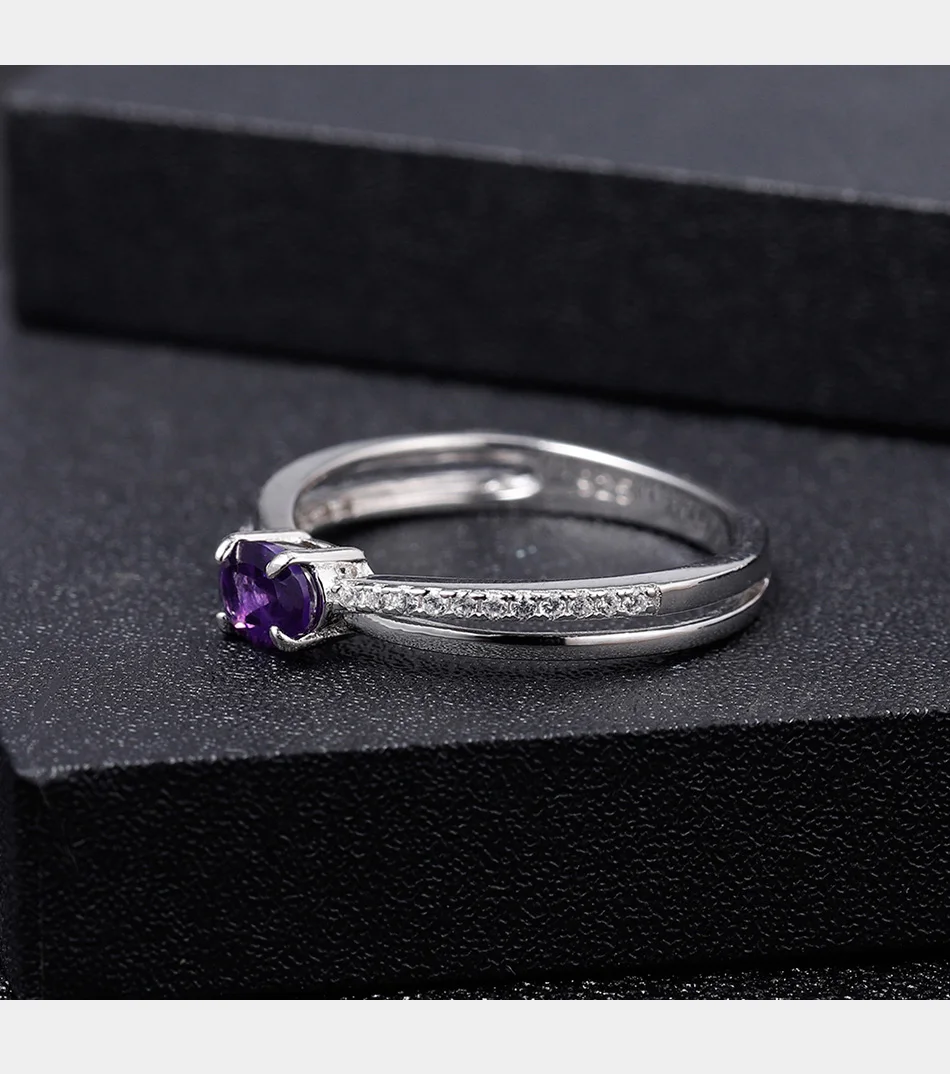 GEM'S BALLET, 0.48Ct, натуральный аметист, кольца с камнем рождения, настоящее 925 пробы, Серебряное обручальное кольцо для женщин, хорошее ювелирное изделие
