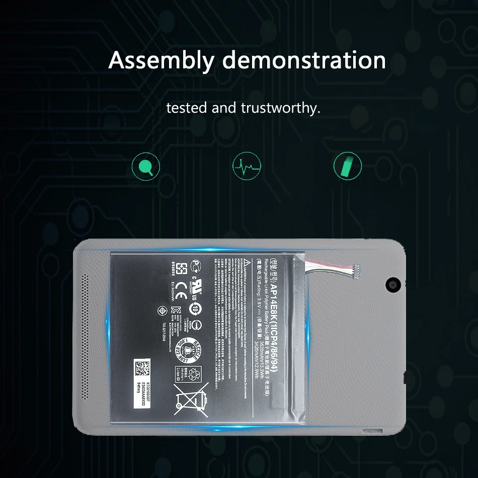 AP14E8K 3520mAh аккумулятор для acer Iconia One 7 B1-750 перезаряжаемый стабильный напряжение литий-полимерный таб запасная батарея