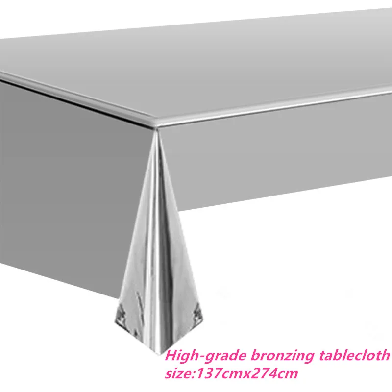 Rose Gold Foil Gilding Tablecloth Birthday Wedding Party Tablecloth Gold Rose Gold Silver High Grade Disposable Tablecloth