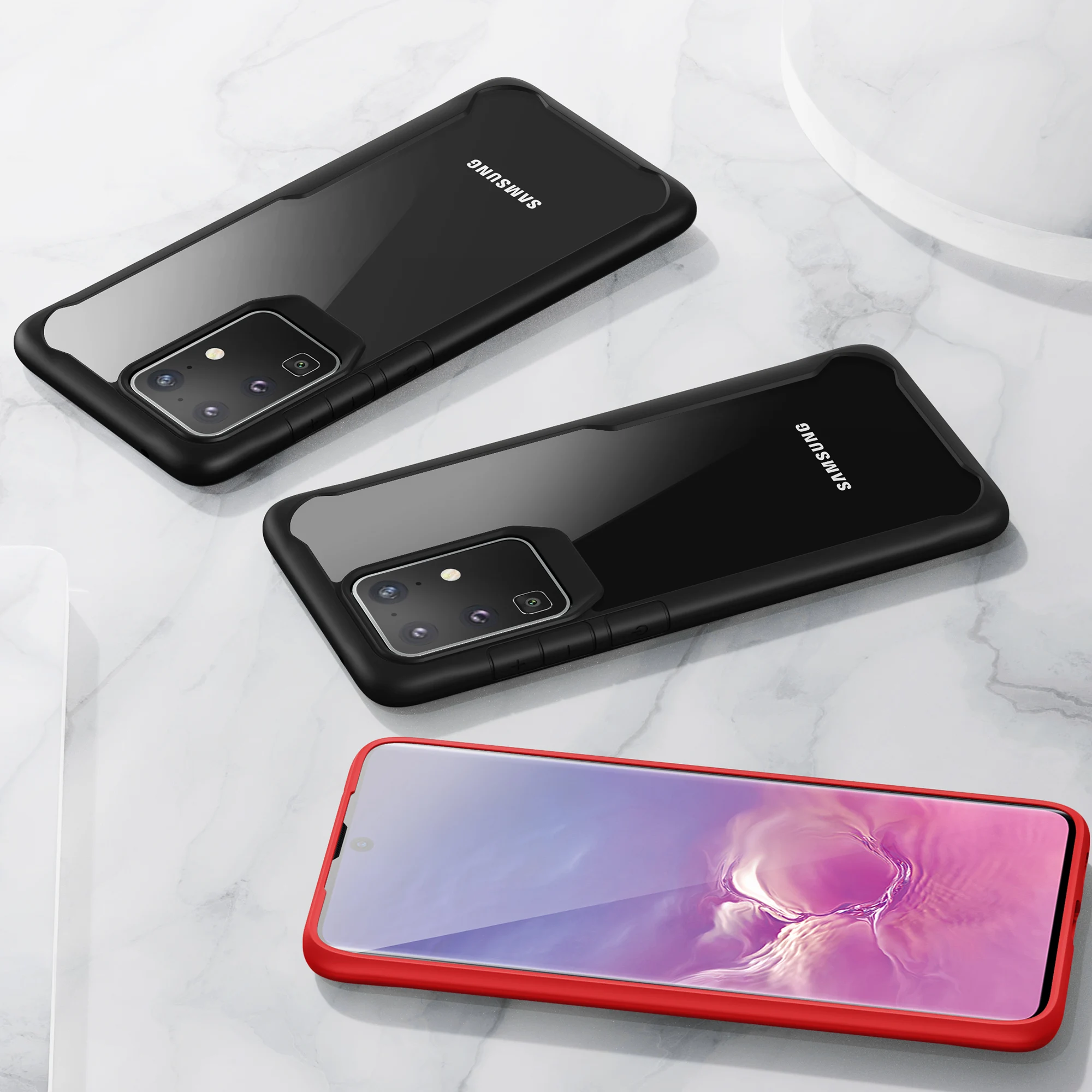 Для samsung galaxy S20 S20Plus S20Ultra прозрачный PC + TPU полный охват противоударный защитный