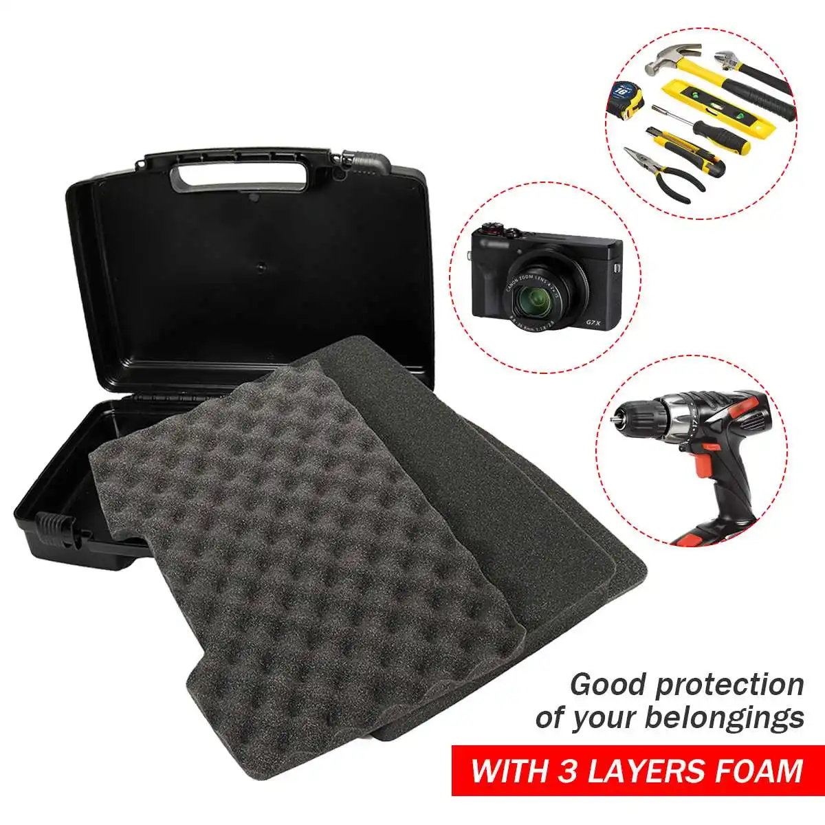 5 Sizes Portable Hard Carry Tool Case Safety Protection Equipment Instrument Case Waterproof Tool Case Bag Storage Box With Foam diamondback tool bags