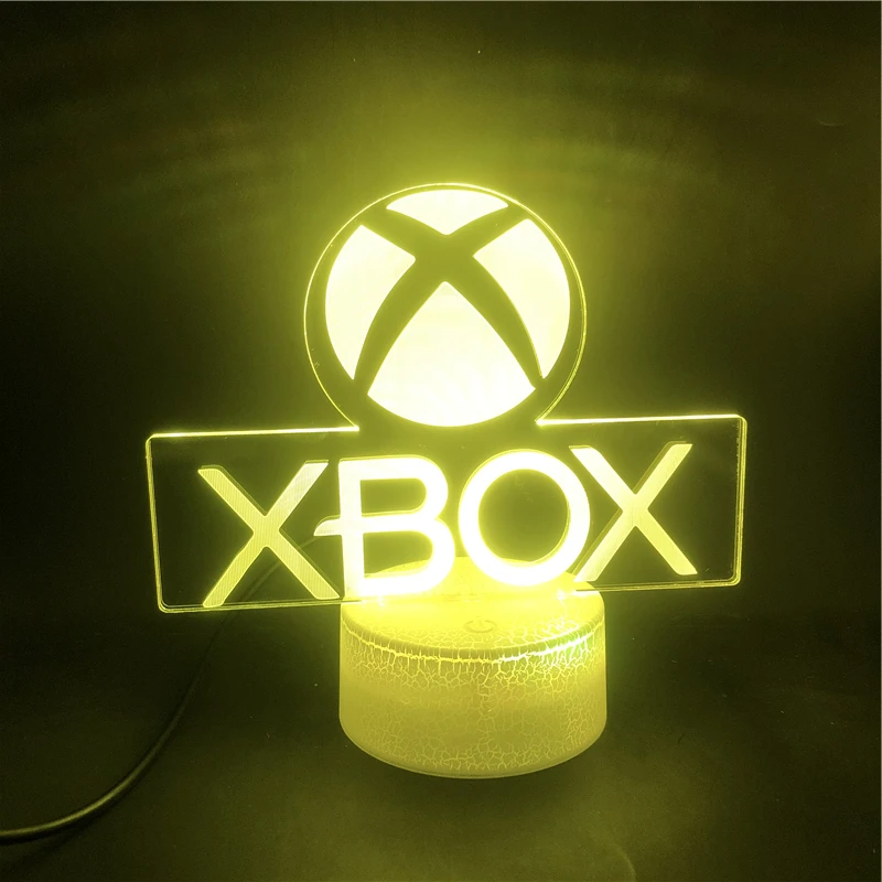 

Xbox игровой значок 3D иллюзия Лампа игровая комната настройки рабочего стола светодиодный Сенсор огни Цвет изменения компьютер Подсветка украшения комнаты