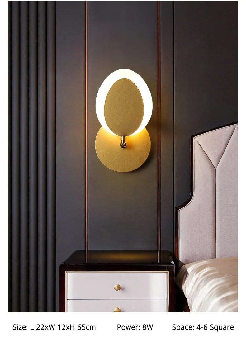 Lâmpada de Parede Lâmpadas de Parede Sala de Estar Lâmpada de Cabeceira Conduziu a Luz de Parede para Casa de Banho Quarto Nordic Ouro Dispositivo Elétrico Led Luz 6 High Quality Luzes e Iluminação