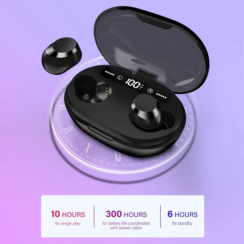 TWS Bluetooth 5,0 наушники 6D стерео Беспроводная гарнитура с Мощный светодиодный дисплей 2000 мАч зарядная коробка как power Bank телефон наушники