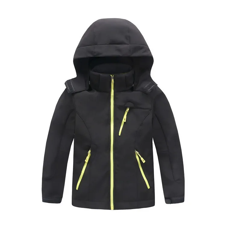 Top Children's Soft Case Clothing Big Boy Soft Case Raincoat Jacket Men's And Women's Children's Outdoor Warm Thick Jacket Wind-Resi