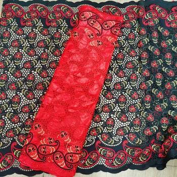 

2.5+2.5yards African bazin riche fabric with brode Latest fashion embroidery bazin lace fabric desgin For Wedding dress