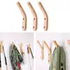 1pc Natural Wood Clothes Hanger Wall Mounted Coat Hook Decorative Key Holder Hat Scarf Handbag Storage Hanger Bathroom Rack 1