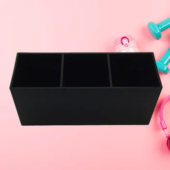 

3-Slot Makeup Brush Holder Acrylic Cosmetics Brush Organizer for Desktop Dresser