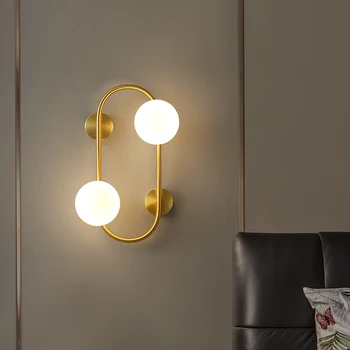 

Modern LED Wall Lights for Bedroom Bedside Lighting Hotel Stair Room Decoration Lamp Indoor 2 Heads Brass Wall Lamp Sconce Lamp