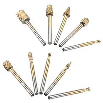 

10X 1/8-Inch Shank Milling Rotary File Burrs Bit Locator Set Wood Carving Rasps