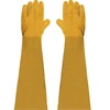 1 Pair Leather Welding Gloves Heat/Fire Resistant Mitts for Oven, Grill, Fireplace, Animal Handling Gloves with 60cm Long Sleeve 1