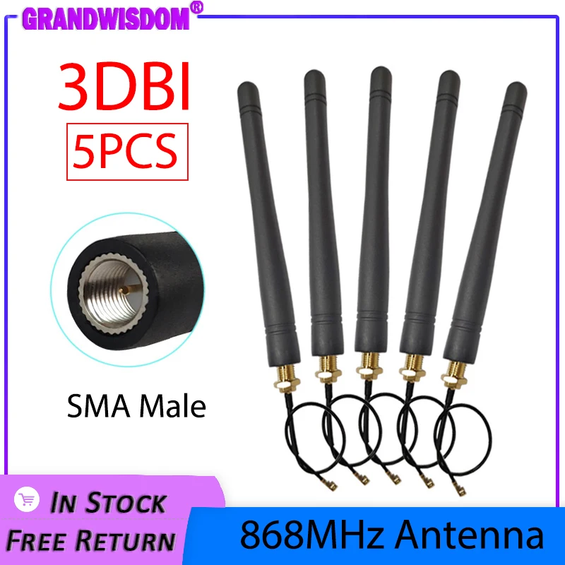 868MHz 915MHz lora Antenna 3dbi SMA Male Connector GSM 915 MHz 868 IOTantena antenne 21cm RP-SMA/u.FL Pigtail CE OEM