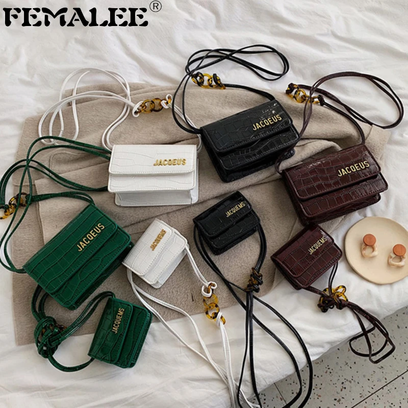 

New Designer Acrylic Chain Alligator Shoulder Bags For Women 2019 Messenger Crossbody Bag Lady Fashion Mini Handbags Purses